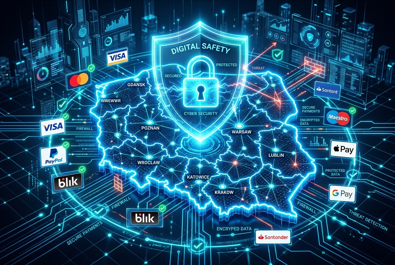 Ilustracja bezpieczeństwa transakcji online w polskim kasynie